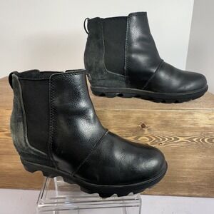 Sorel Joan Of Arctic Wedge II Ankle Boot Womens SZ 3 Waterproof Leather Chunky